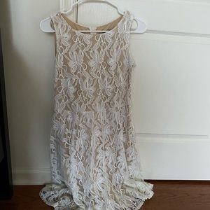 Nude and white floral lace dress